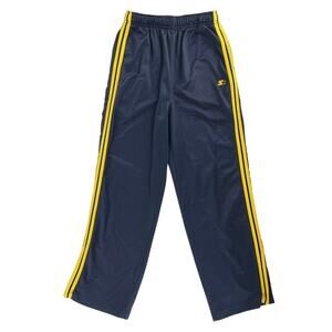 Y2K Starter track pants navy with yellow side stripe youth 14/16 2000s vintage